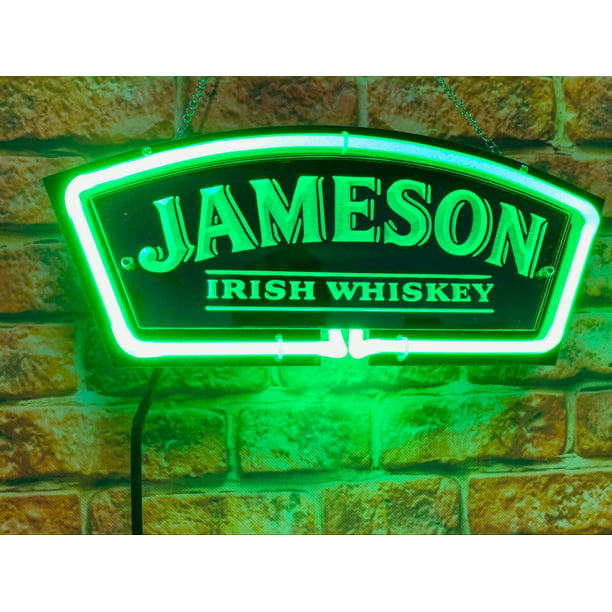 Jameson Irish Whiskey Man Cave Neon Sign Beer Bar Gift 14"x10" Lamp Poster